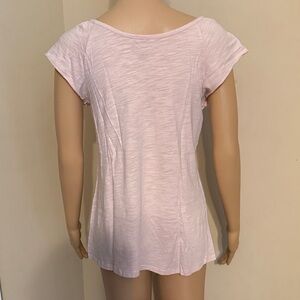 Relativity Light Pink Slub Short Sleeve Scoop Neck Top